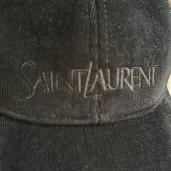 NWT Saint Laurent unisex Logo Embroidered Corduroy Baseball Cap size 57cm - Picture 4 of 8